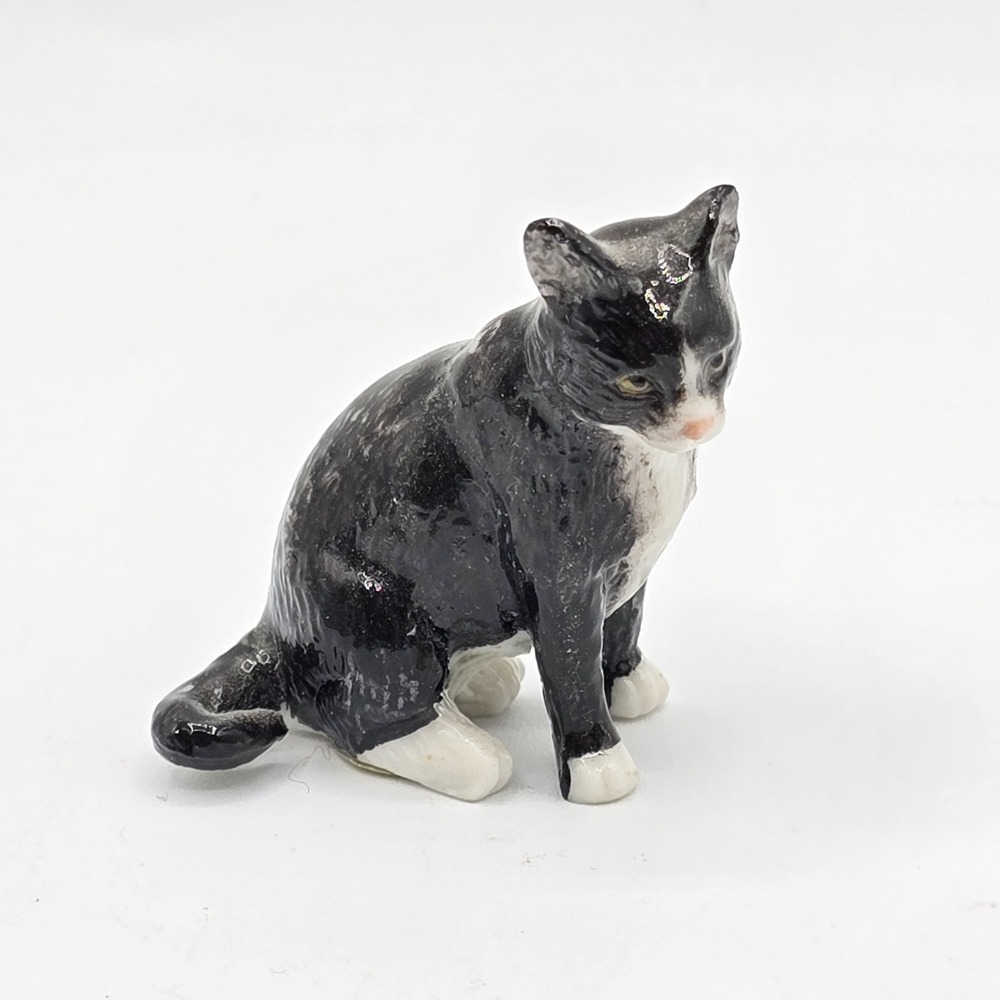 VTG MBI Porcelain Miniature White Black Kitty Kitten Cat Figurine Figure